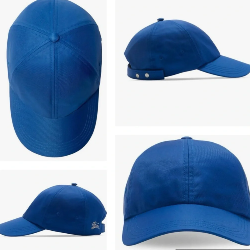 BURBERRY 2025 ACCESSORY IS A BASEBALL CAP! BRIGHT BLUE WITH EMBROIDERED LOGO - Picture 3 of 14